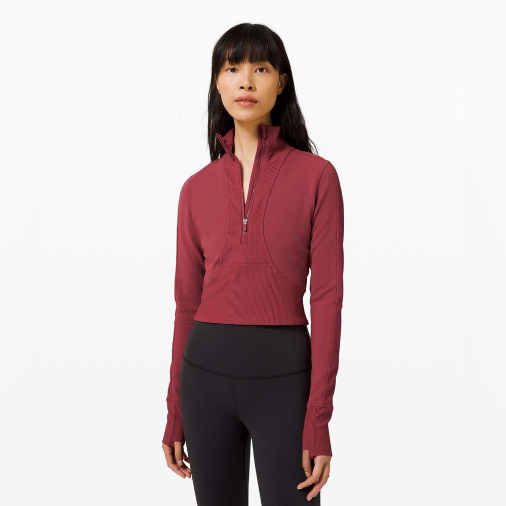 Lululemon Take it in Stride 1/2 Zip in Chianti